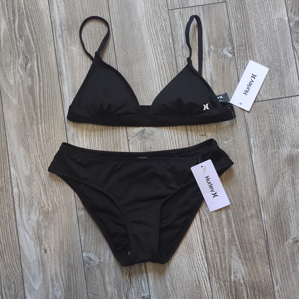 Hurley Black Triangle Two-Piece Bikini Set NWT S
